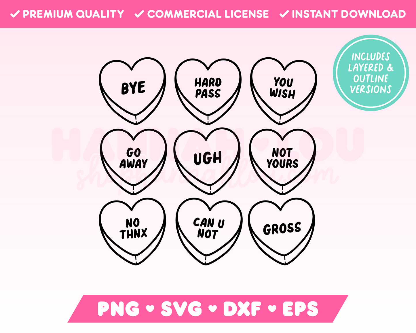 Anti-Valentine's Day Candy Hearts SVG • Anti-Valentine's Day SVG Files for Cricut · Anti-Valentine's Day Sublimation Designs