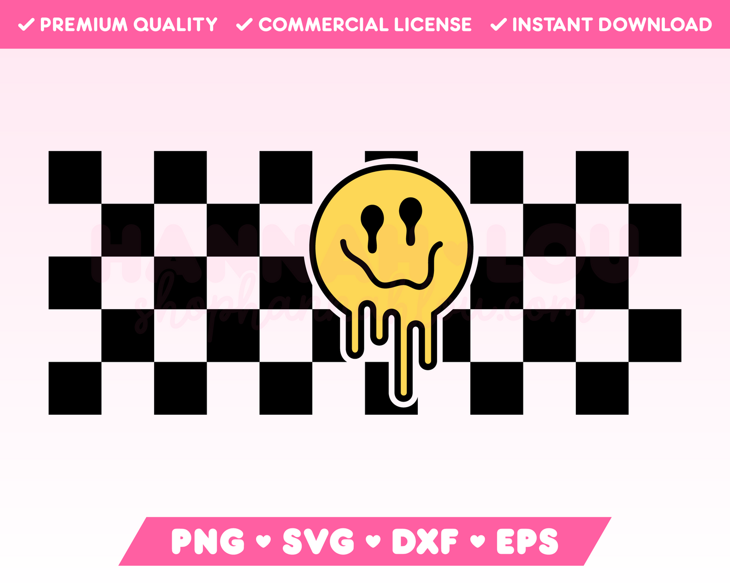 Checkered Melting Face 16oz Can Glass Wrap SVG • Can Glass Wrap SVG Files for Cricut • Can Glass Wrap Sublimation Designs