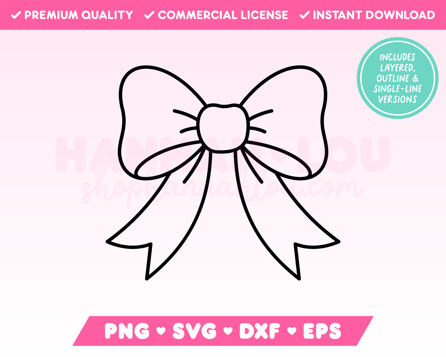 My cute Coquette Bow SVG is part of my Coquette SVG Files for Cricut collection, and features an outline of a cute coquette bow.