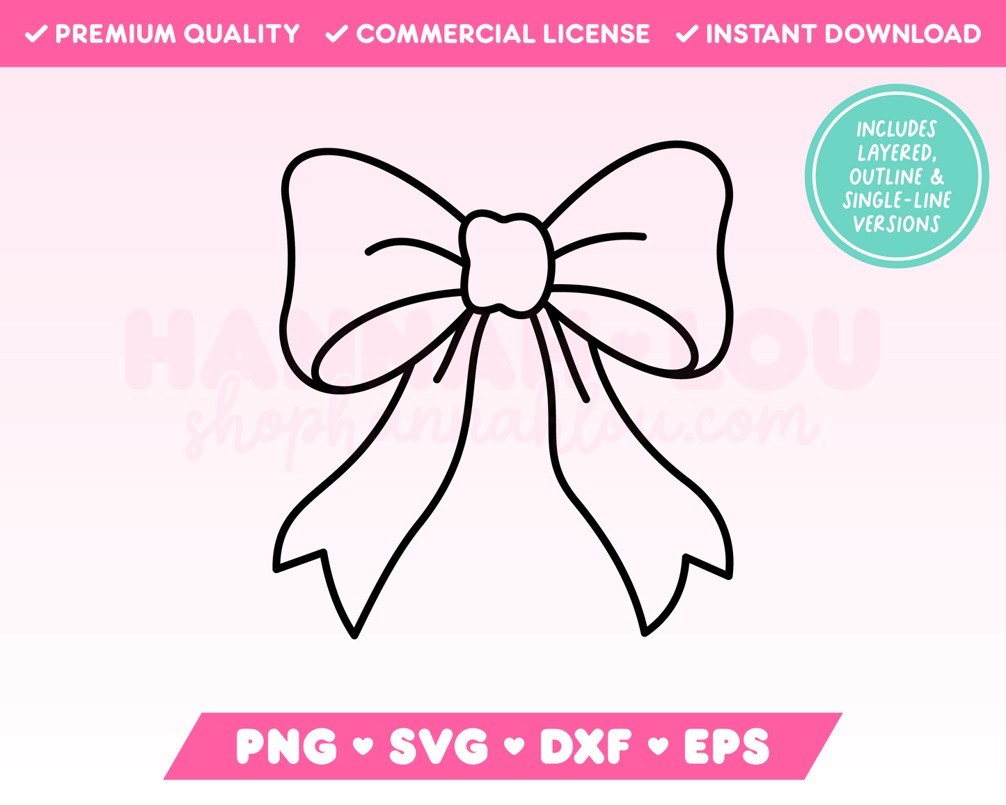 My cute Coquette Bow SVG is part of my Coquette SVG Files for Cricut collection, and features an outline of a coquette-style bow.
