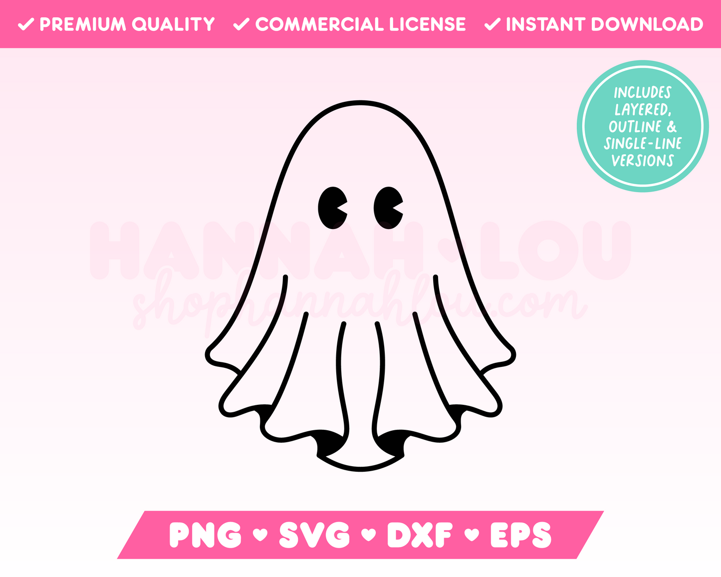 Cute Ghost SVG Bundle • Halloween SVG Files for Cricut • Halloween Sublimation Designs