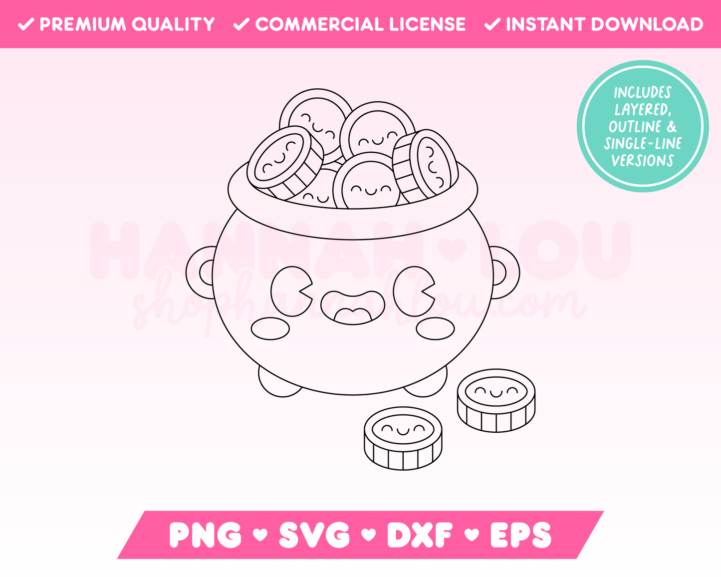 Cute Pot of Gold SVG • St Patrick's Day SVG Files for Cricut