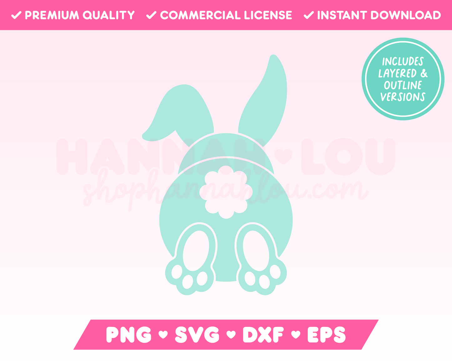 Easter Bunny Butt SVG • Easter SVG Files for Cricut