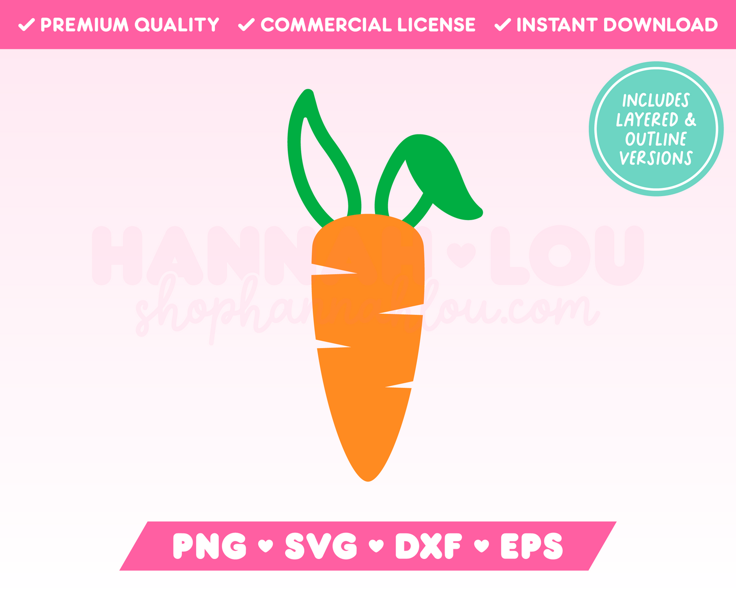 My cute Easter Bunny Carrot SVG is part of my Easter SVG Files for Cricut collection, and features a carrot with bunny ears.