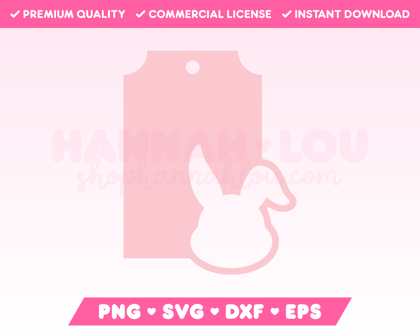 My cute Easter Bunny Gift Tag SVG is part of my Easter SVG Files for Cricut collection, and features a gift tag with a silhouette of the Easter Bunny cut out of it.