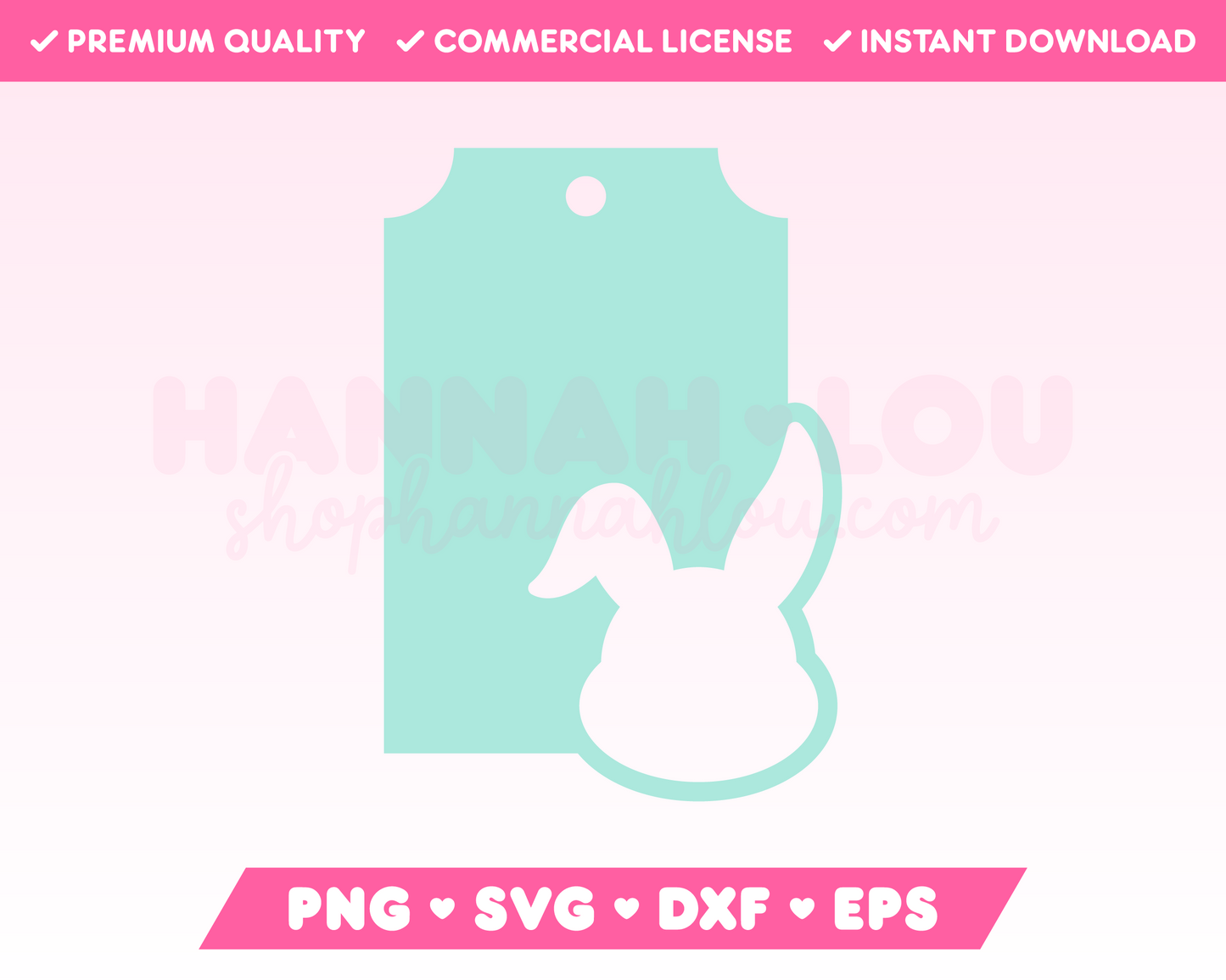 My cute Easter Bunny Gift Tag SVG is part of my Easter SVG Files for Cricut collection, and features a gift tag with a silhouette of the Easter Bunny cut out of it.