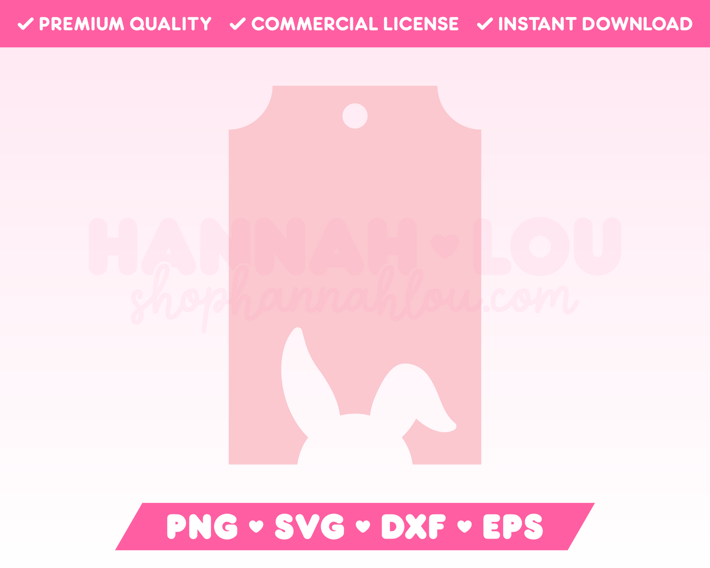 My cute Easter Bunny Gift Tag SVG is part of my Easter SVG Files for Cricut collection, and features a gift tag with a silhouette of the Easter Bunny cut out of it.