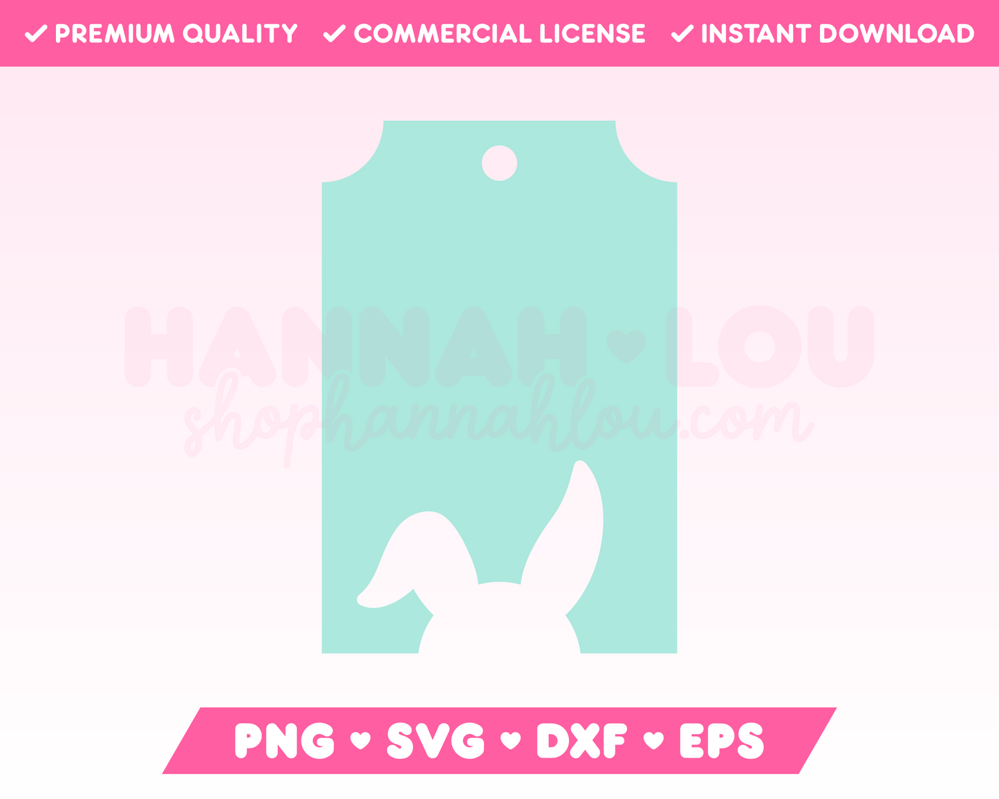My cute Easter Bunny Gift Tag SVG is part of my Easter SVG Files for Cricut collection, and features a gift tag with a silhouette of the Easter Bunny cut out of it.