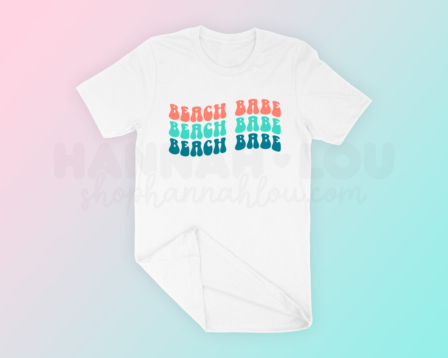 My free Beach Babe SVG is part of my Free Beach SVG Files for Cricut collection, and features the words 'Beach Babe' three times in a wavy, retro-style font.