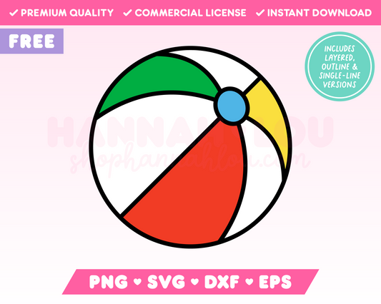 Free Beach Ball SVG • Free Beach SVG Files for Cricut • Free Beach Sublimation Designs