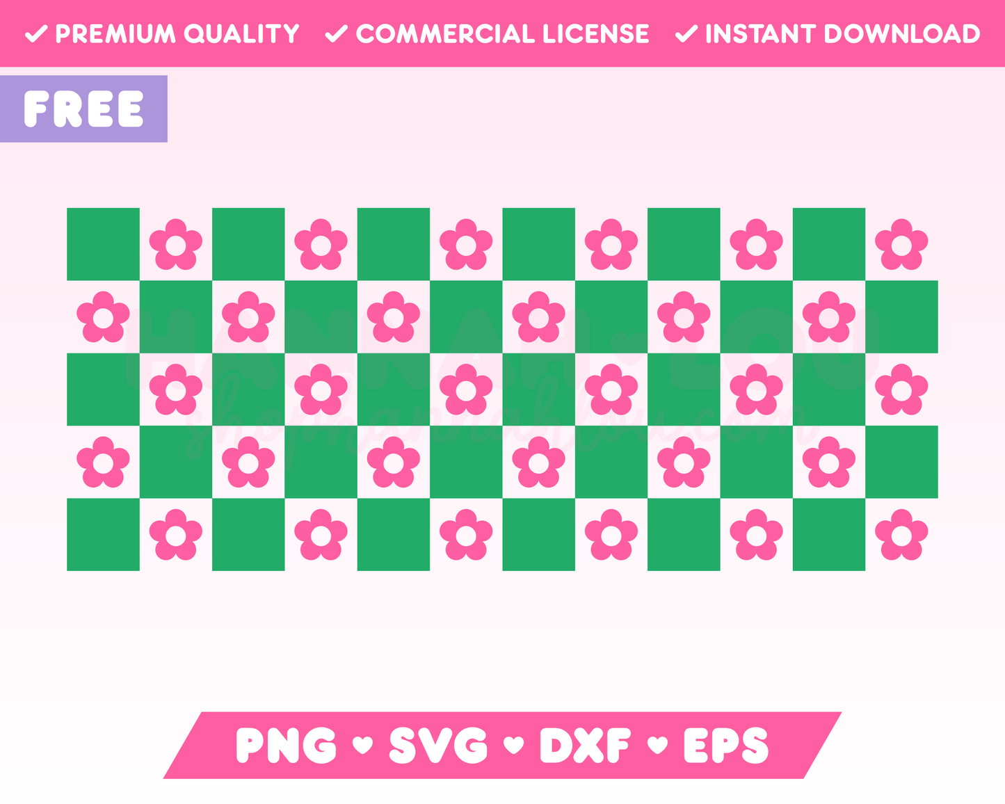 Free Checkered Flower 16oz Can Glass Wrap SVG • Free Can Glass Wrap SVG Files for Cricut • Free Can Glass Wrap Sublimation Designs