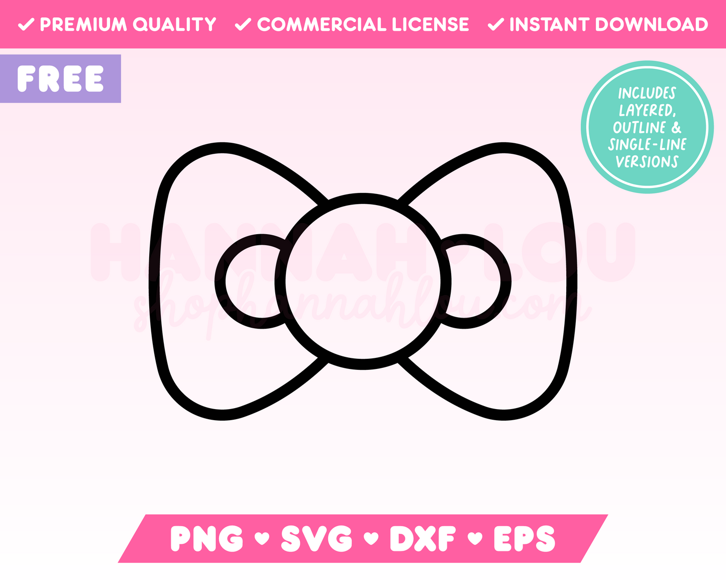 My free Coquette Bow SVG is part of my Free Coquette SVG Files for Cricut collection, and features an outline of a cute coquette bow.