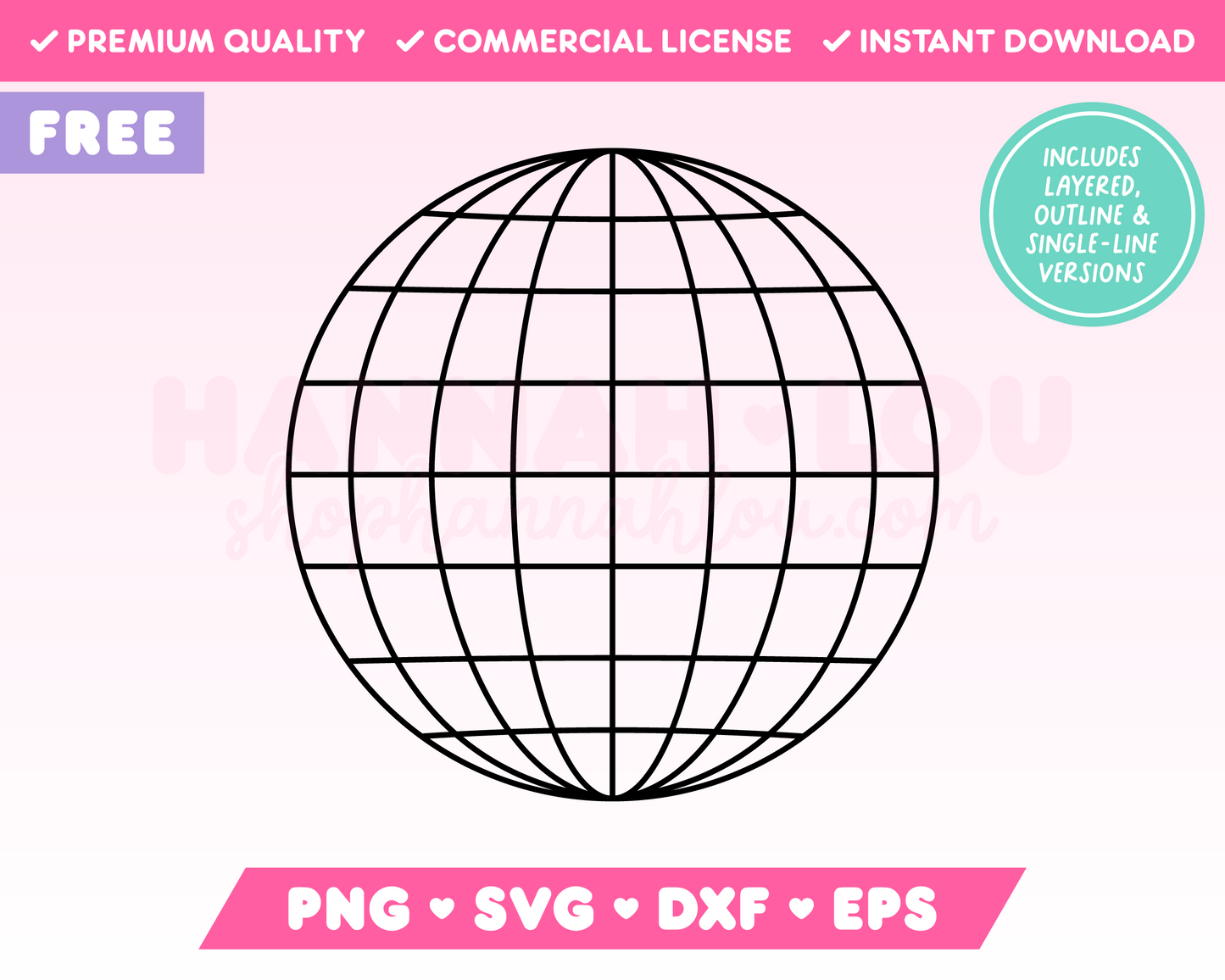 My free Disco Ball SVG is part of my Free Retro SVG Files for Cricut collection, and features an outline of a disco ball.