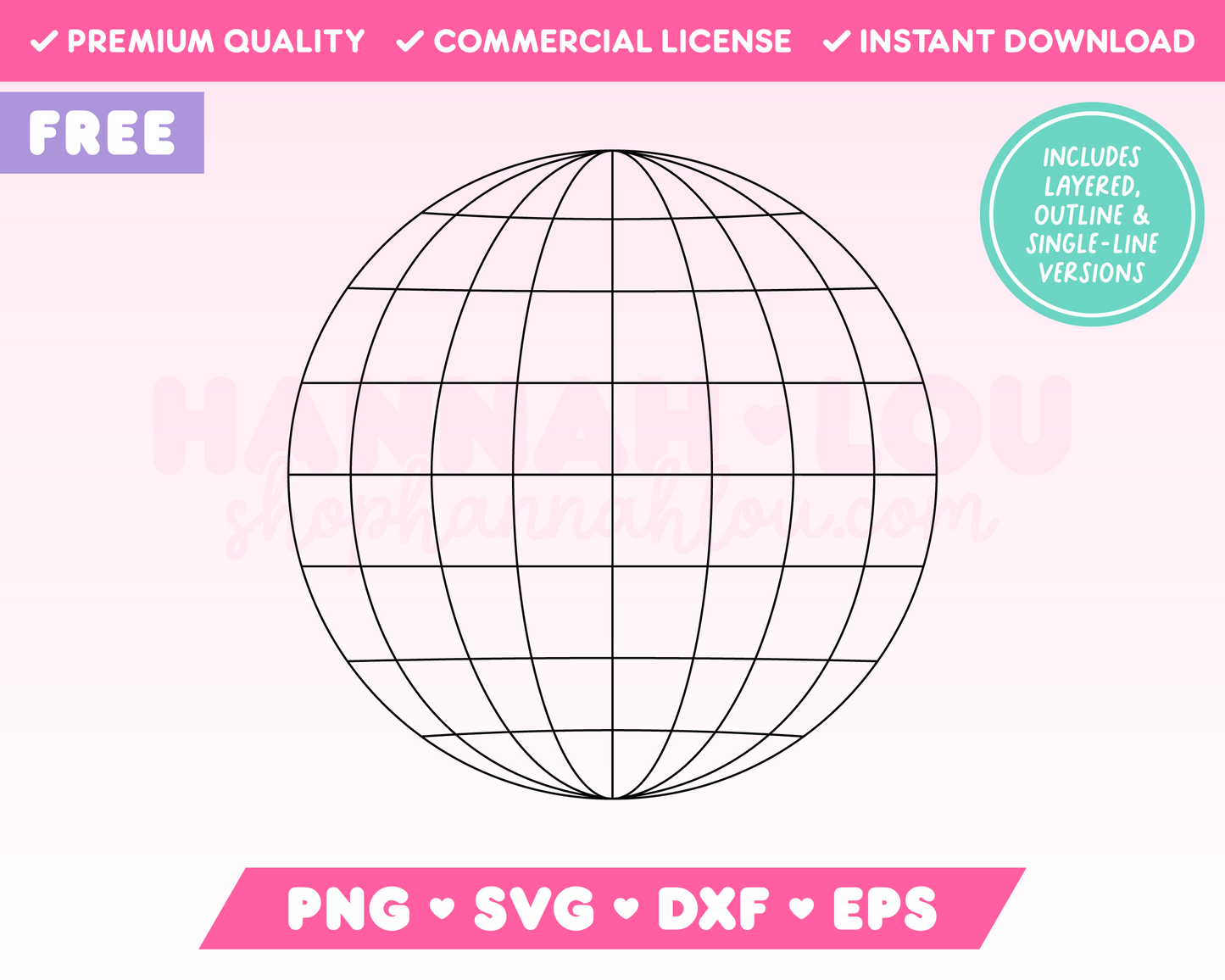 My free Disco Ball SVG is part of my Free Retro SVG Files for Cricut collection, and features a single-line drawing or sketch of a disco ball.