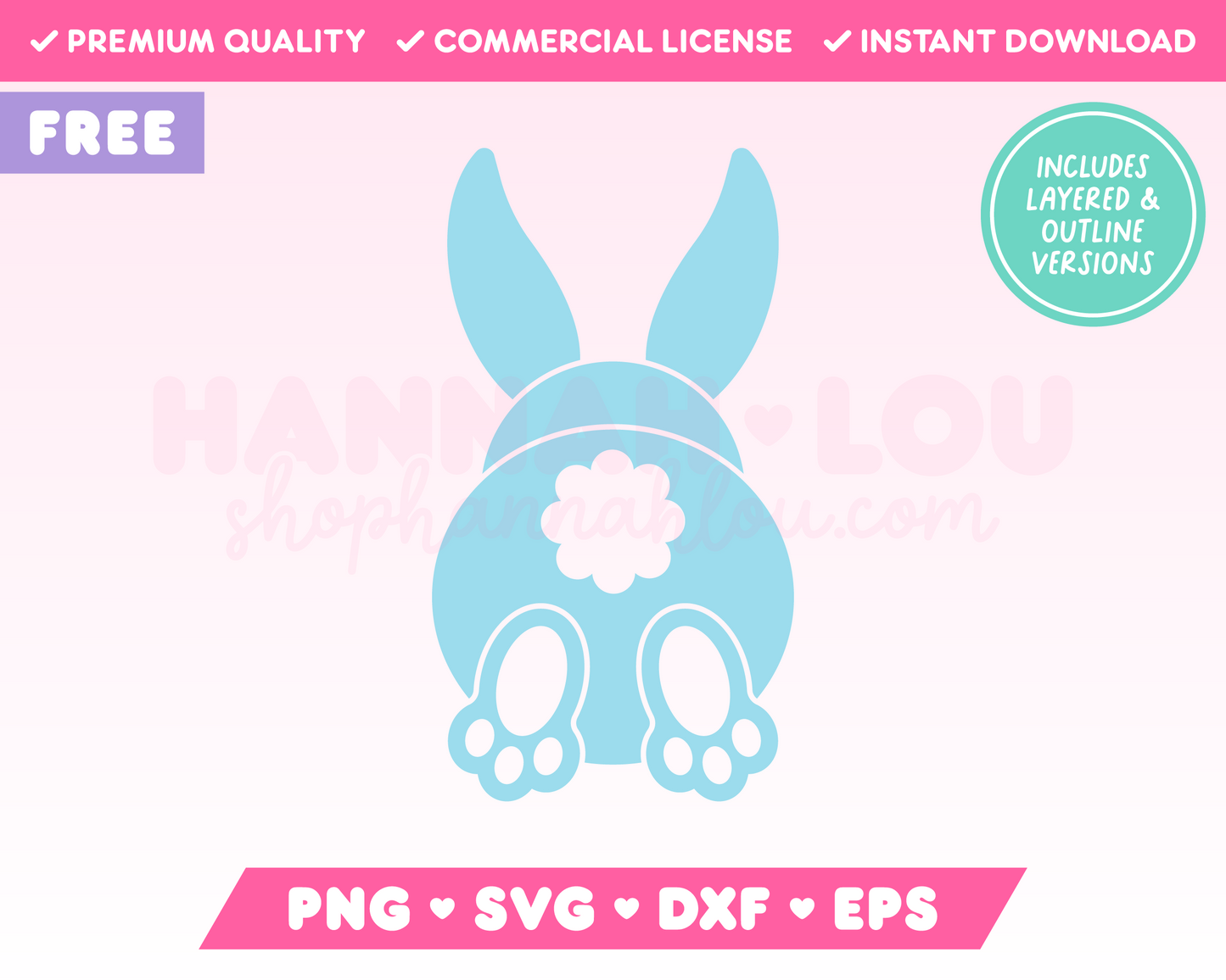 Free Easter Bunny Butt SVG • Free Easter SVG Files for Cricut · Free Easter Sublimation Designs