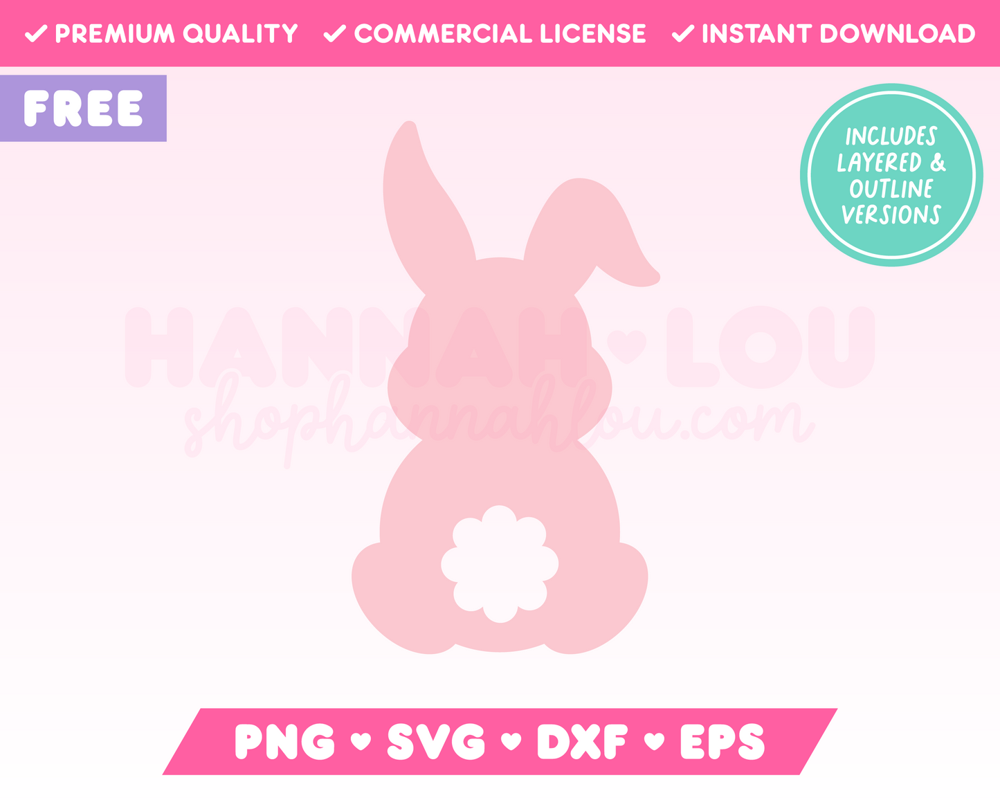 My free Easter Bunny SVG is part of my Free Easter SVG Files for Cricut collection, and features an outline of anEaster Bunny with a cottontail.