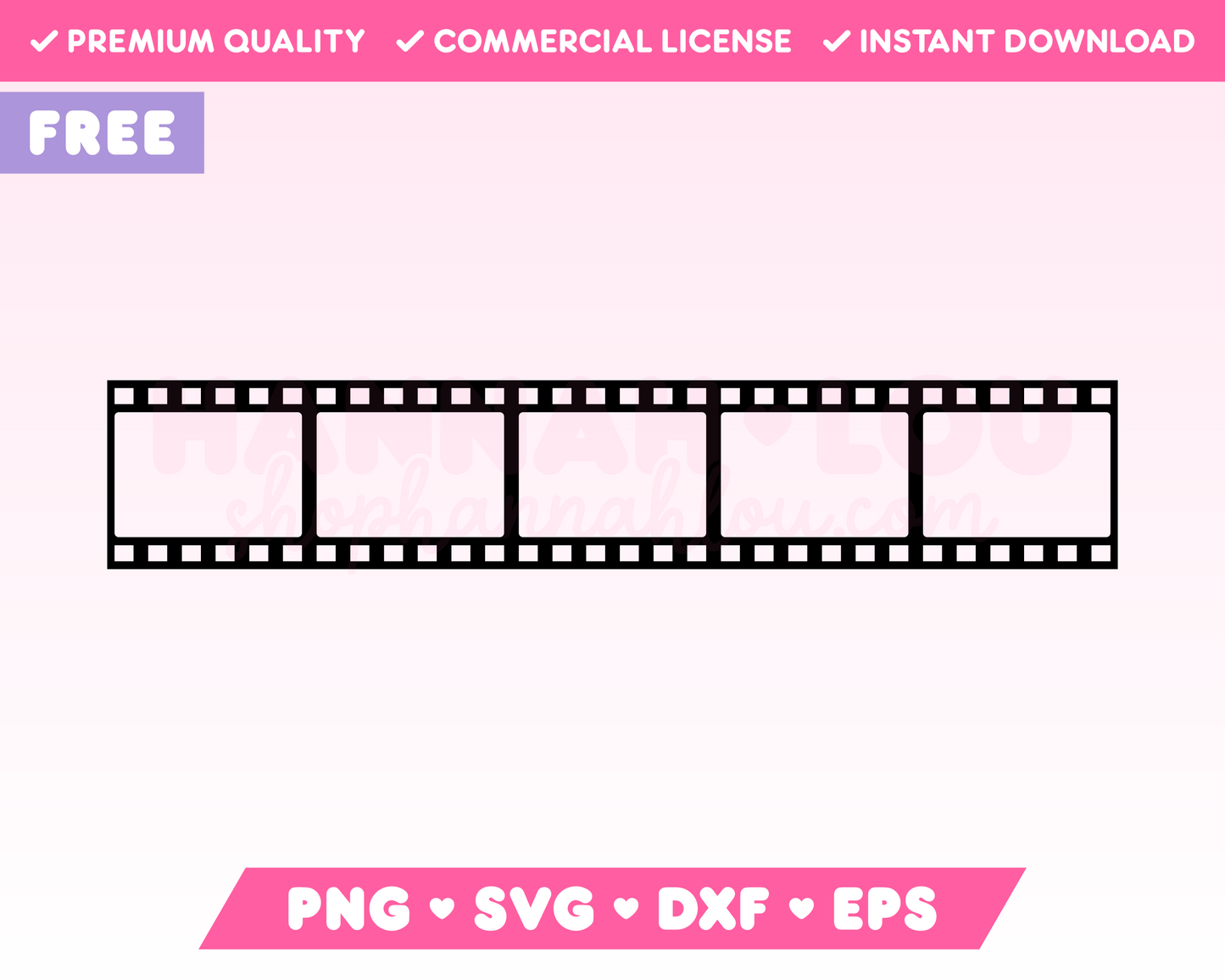 Free Film Strip SVG · Free Movie SVG Files for Cricut · Free Movie Sublimation Designs