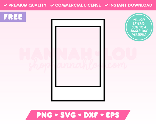 My free Instax Mini-Style Instant Film Scrapbook Frame SVG is part of my Free Scrapbook SVG Files for Cricut collection, and features an Instax Mini-style instant film frame.