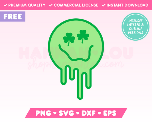 Free Melting Shamrock Eyes Emoji SVG • Free St. Patrick's Day SVG Files for Cricut • Free St. Patrick's Day Sublimation Designs