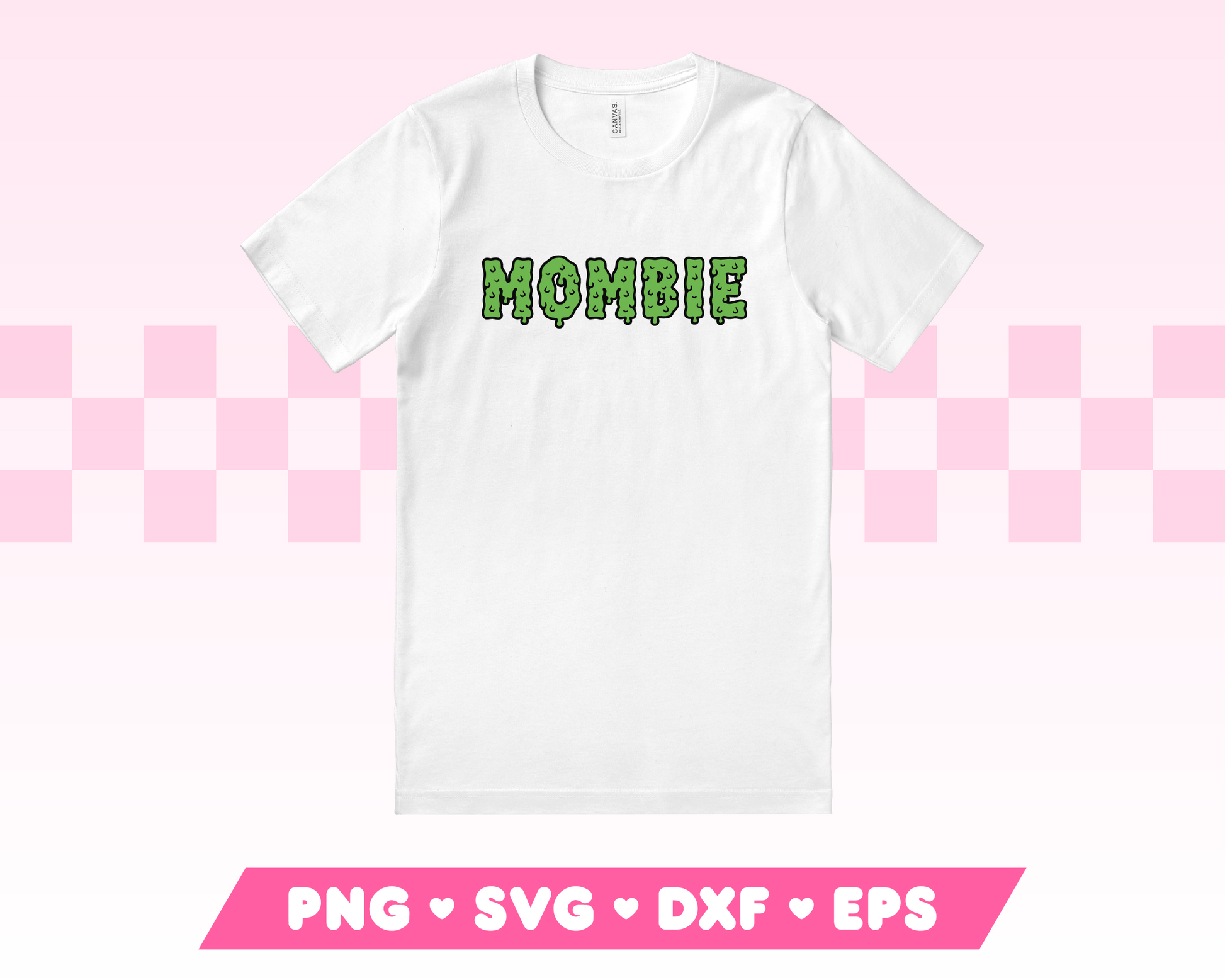 My free Mombie SVG is part of my Free Halloween SVG Files for Cricut collection, and features a t-shirt with the word Mombie on it in a dripping, slime-style font.