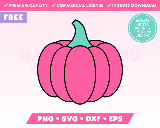 My free Pumpkin SVG is part of my Free Fall SVG Files for Cricut collection, and features a pink pumpkin.