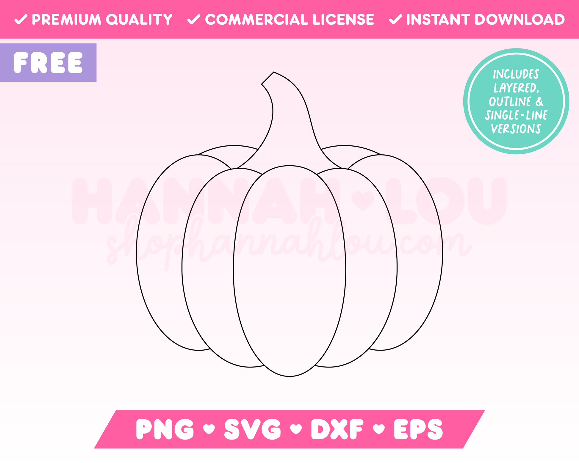 My free Pumpkin SVG is part of my Free Fall SVG Files for Cricut collection, and features a single-line drawing or sketch of a pumpkin.