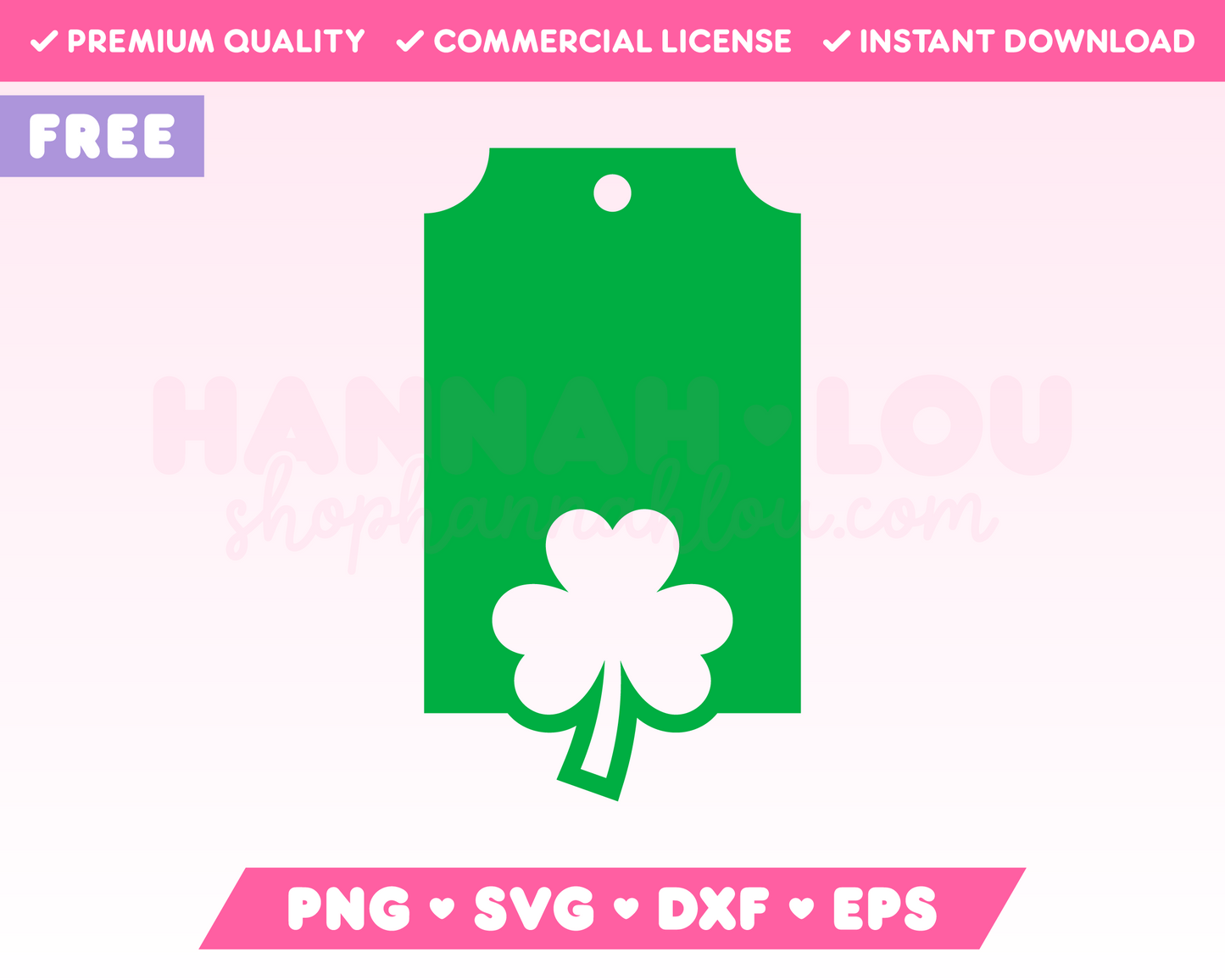 My free St. Patrick's Day Gift Tag SVG is part of my Free St. Patrick's Day SVG Files for Cricut collection, and features a gift tag with a shamrock cut out of it.