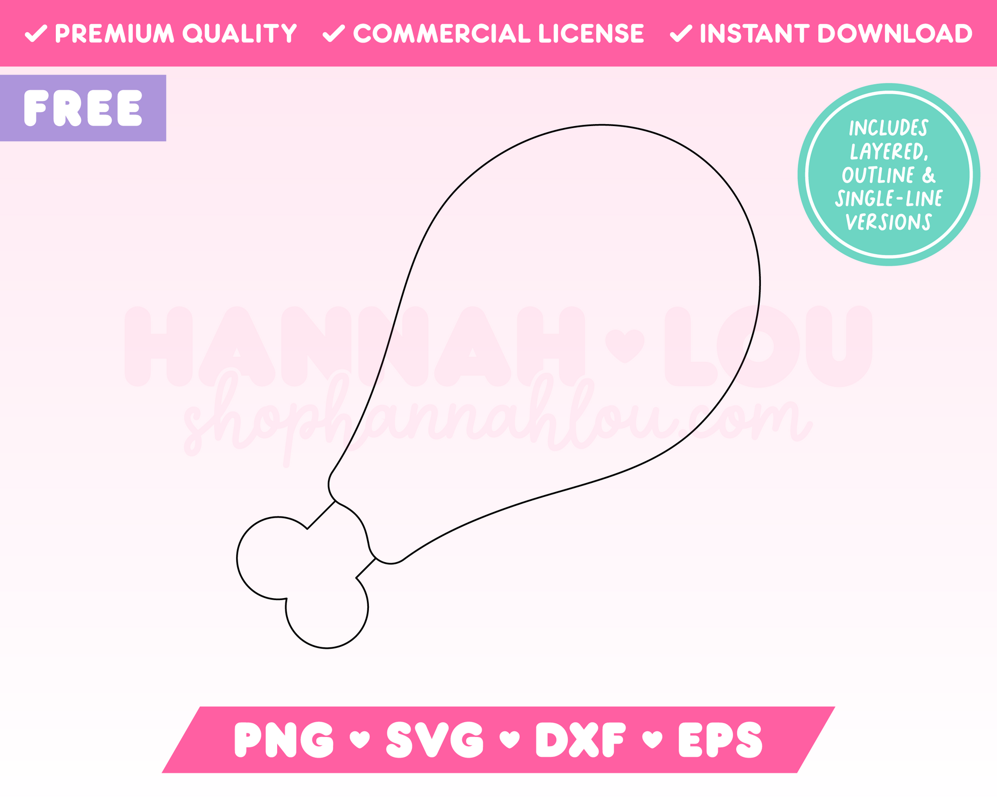My free Turkey Leg SVG is part of my Free Thanksgiving SVG Files for Cricut collection, and features a turkey leg with a bone sticking out of it.