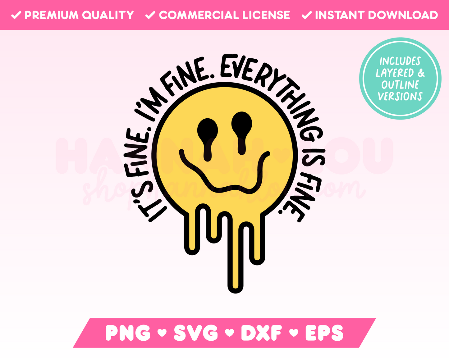 It's Fine I'm Fine Everything is Fine SVG • Funny SVG Files for Cricut