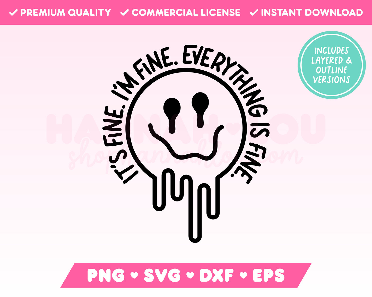 It's Fine I'm Fine Everything is Fine SVG • Funny SVG Files for Cricut