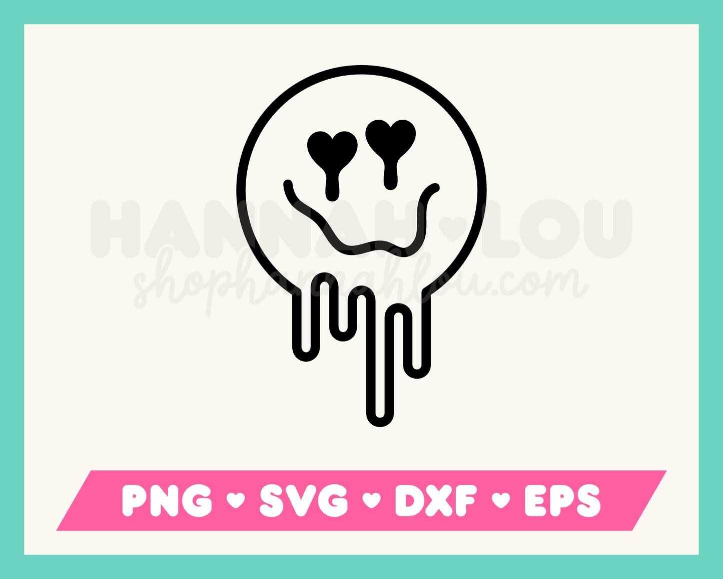 My Melting Heart Eyes Emoji SVG is part of my Valentine's Day SVG files for Cricut collection, and features an outline of a heart eyes emoji that's melting.