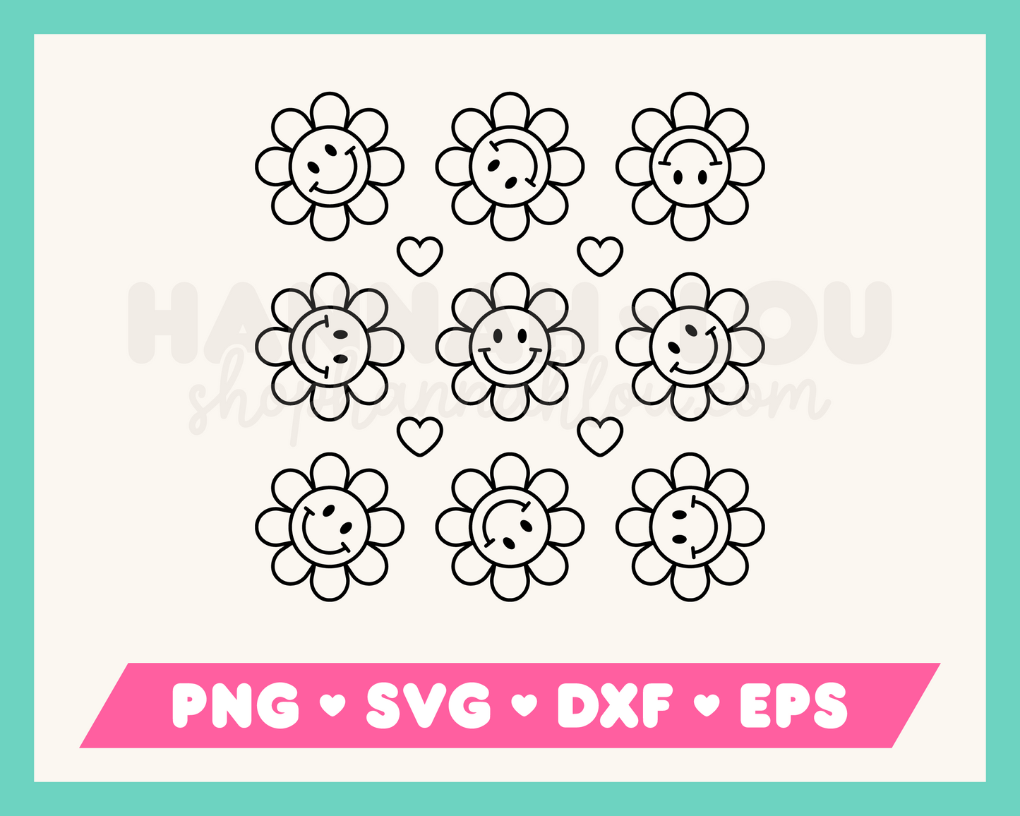 Retro Flower Pattern SVG