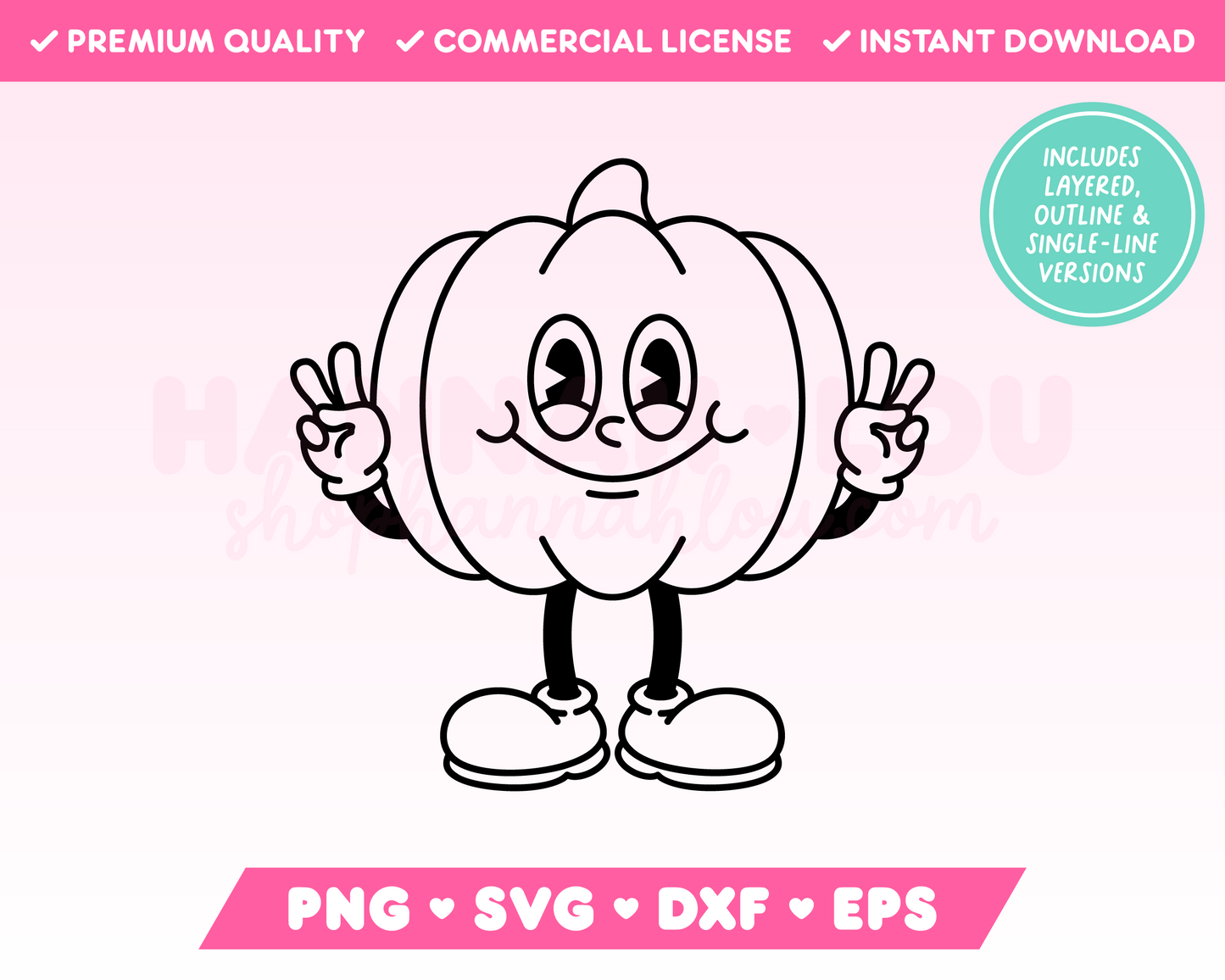 Retro Pumpkin Mascot SVG • Fall SVG Files for Cricut · Fall Sublimation Designs