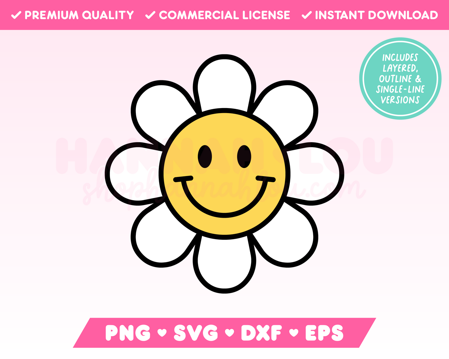 My Retro Flower SVG is part of my Retro SVG Files for Cricut collection, and features a retro daisy flower with a happy face.