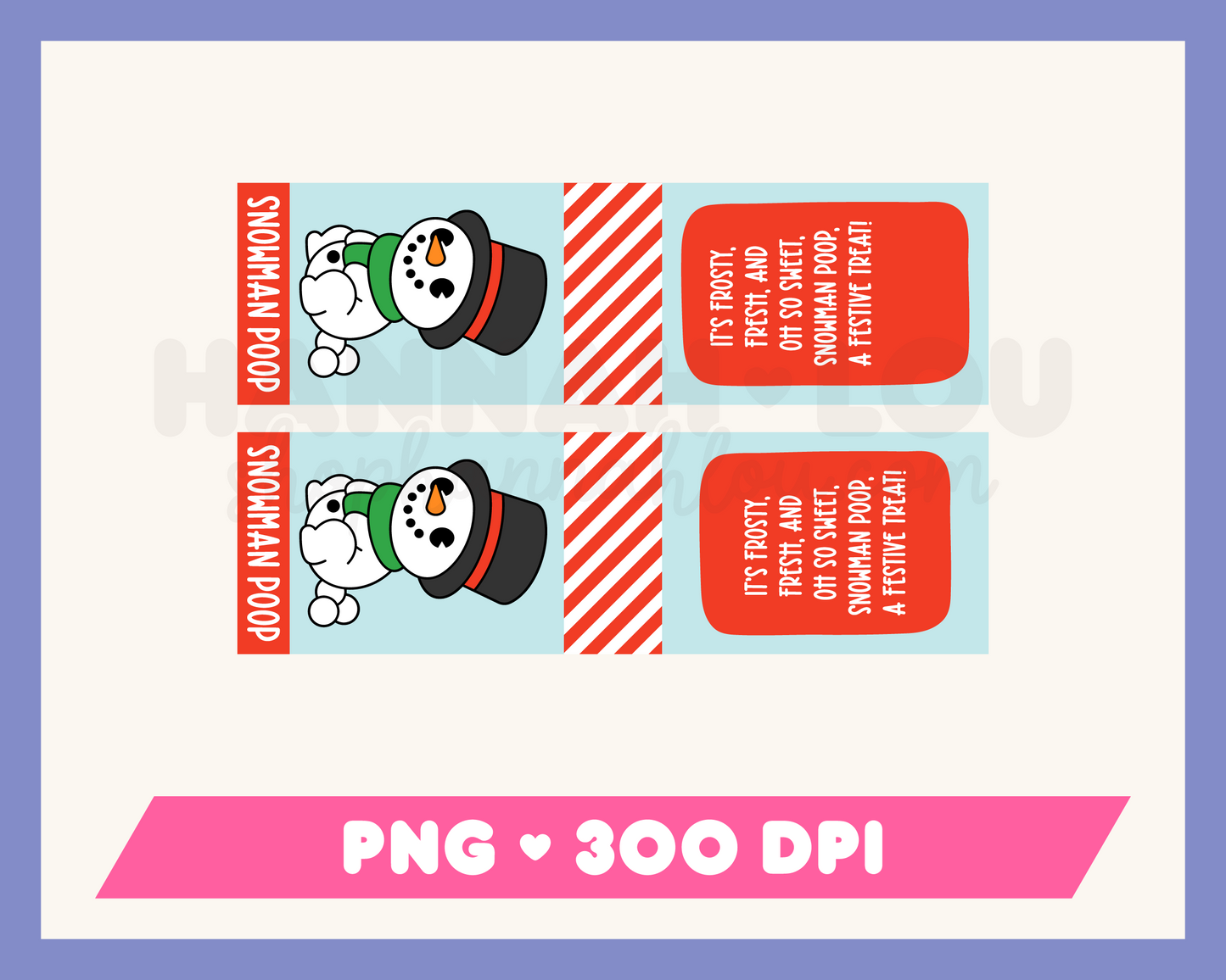 Snowman Poop PNG • Christmas Candy Label Printables