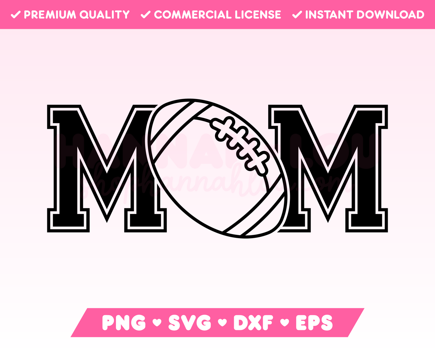 My trendy Varsity American Football Mom SVG is part of my American Football SVG Files for Cricut collection, and features the word Mom in a varsity-style font with an American football in place of the letter O.