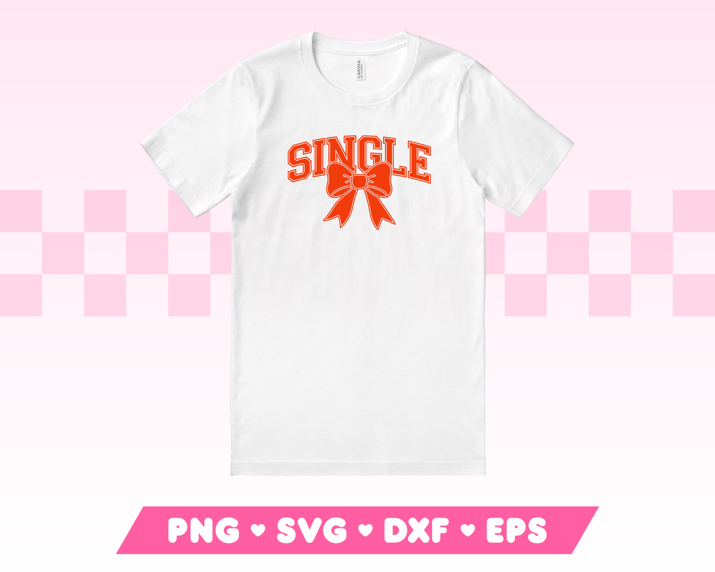 Varsity Single SVG with Coquette Bow · Anti-Valentine's Day SVG Files for Cricut · Anti-Valentine's Day Sublimation Designs