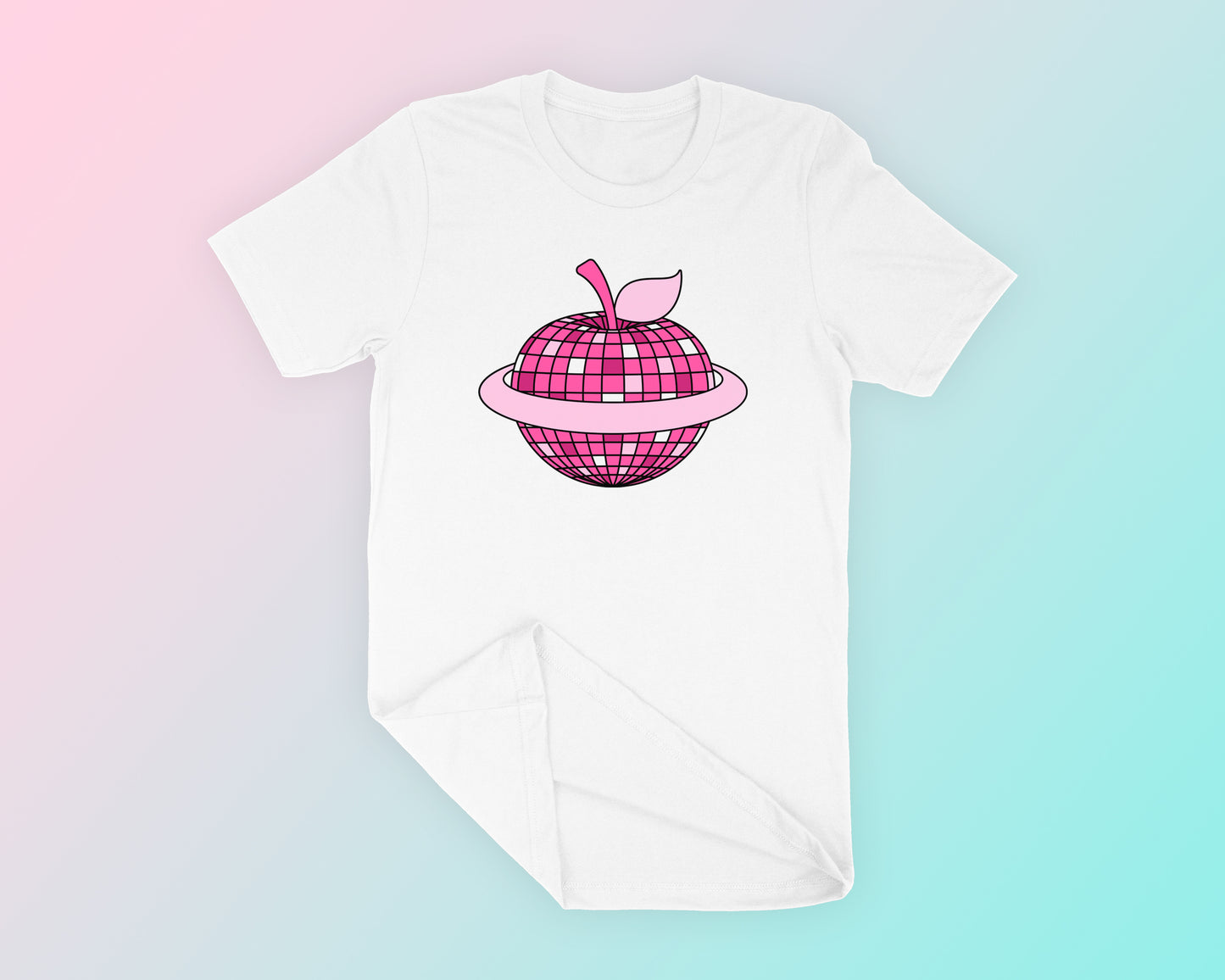 Apple Disco Ball Planet SVG T-Shirt Mockup