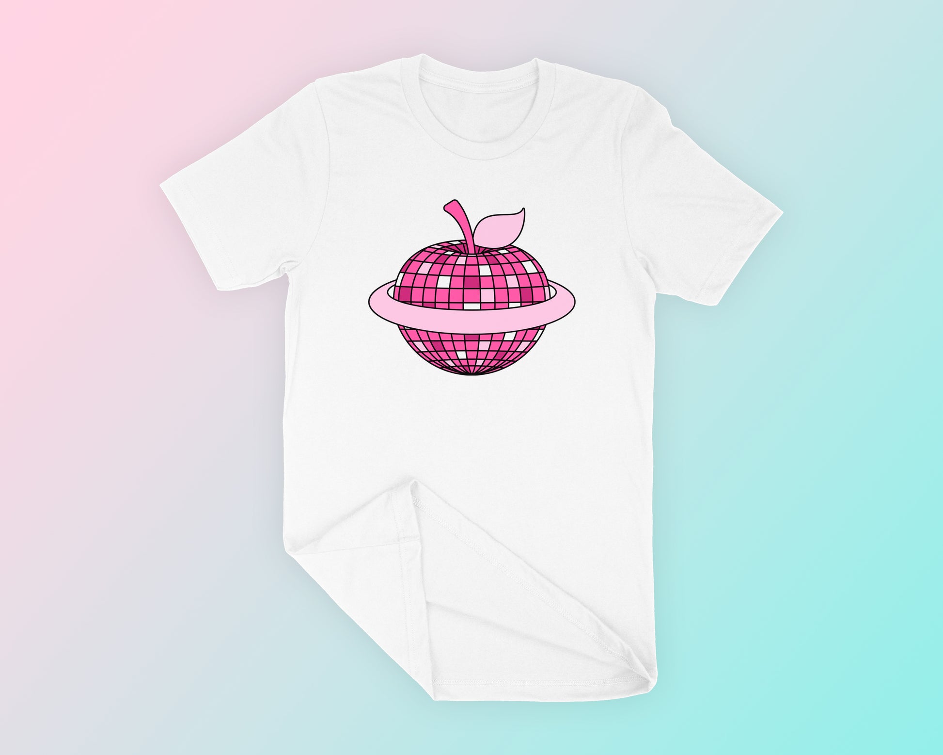 Apple Disco Ball Planet SVG T-Shirt Mockup