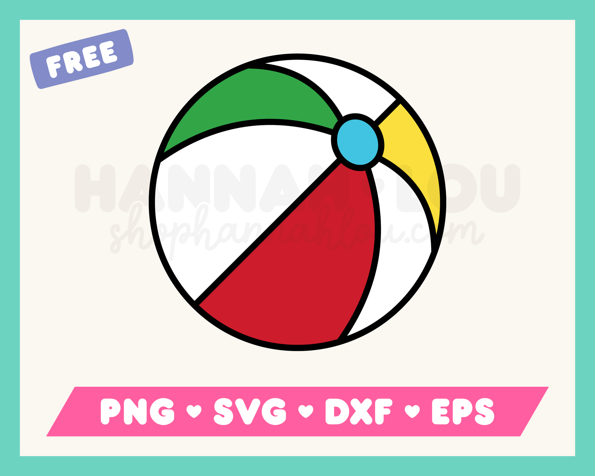 My free Beach Ball SVG is part of my free beach SVG files for Cricut collection, and features a multicolored beach ball.