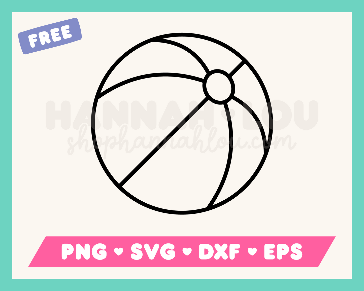 My free Beach Ball SVG is part of my free beach SVG files for Cricut collection, and features an outline of a beach ball.