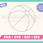 My free Beach Ball SVG is part of my free beach SVG files for Cricut collection, and features a single-line drawing of a beach ball.