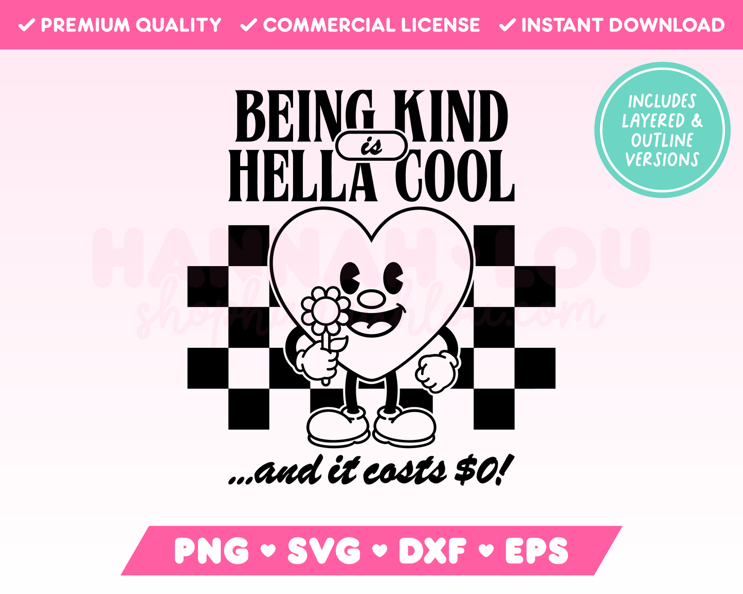 Being Kind is Hella Cool SVG • Kindness SVG Files for Cricut • Kindness Sublimation Designs