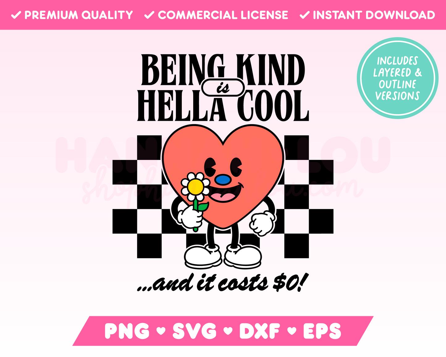 Being Kind is Hella Cool SVG • Kindness SVG Files for Cricut • Kindness Sublimation Designs