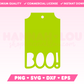 My spooktacular Boo Halloween Gift Tag SVG is part of my Halloween SVG Files for Cricut collection, and features a shaped gift tag with the word BOO! cut out of it.