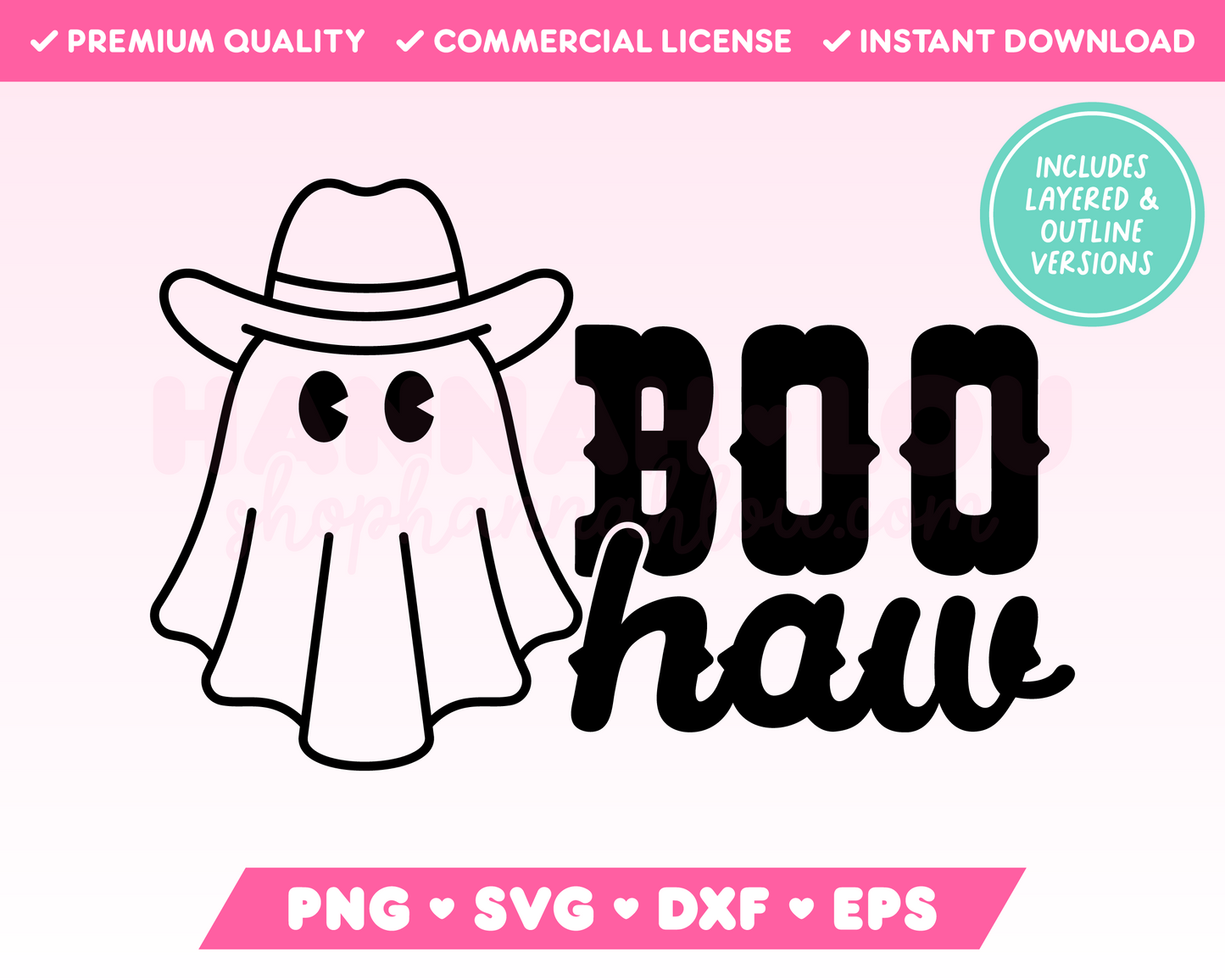 Boo-Haw Cowboy Ghost SVG • Halloween SVG Files for Cricut • Halloween Sublimation Designs