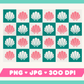 Checkered Clam Shell Seamless Pattern PNG