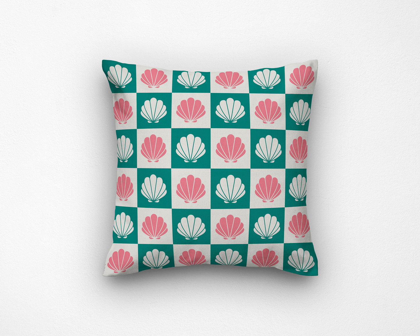 Checkered Clam Shell Seamless Pattern PNG