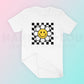 My Checkered Retro Daisy PNG is part of my Hippie Sublimation Designs collection, and features a retro daisy flower with a happy face and checkered background.