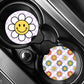 My Checkered Retro Flower Car Coaster PNG set is part of my car coaster PNG sublimation designs collection, and features a retro flower pattern with a checkered background.